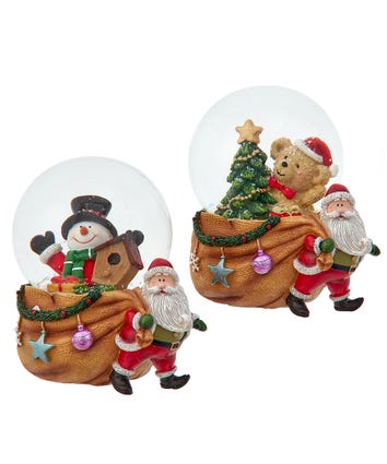 65MM Snowman and Teddy Bear Water Globes, 2 Assorted