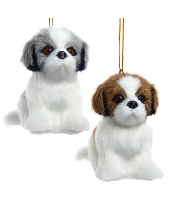 Furry Shih-Tzu Dog Ornament