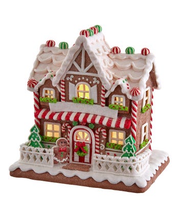 Battery Operated Light Up Two Floor Gingerbread House