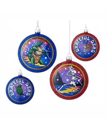 Grateful Dead™ Skeleton and Turtle Disc Ornaments, 2 Assorted