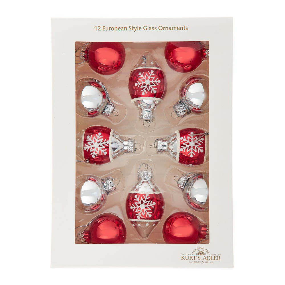 KurtAdler Kurtadler 35MM Glass Red Silver With Snowflake