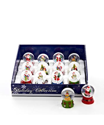 45MM Mini Christmas Water Globes, 12-Piece Set