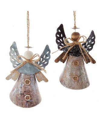 Rustic Angel Ornaments, 2 Assorted