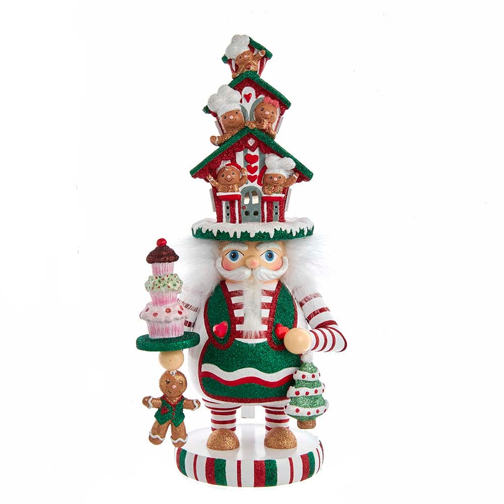 15-Inch Red and Green Kurt Adler Hollywood Tree Hat Nutcracker