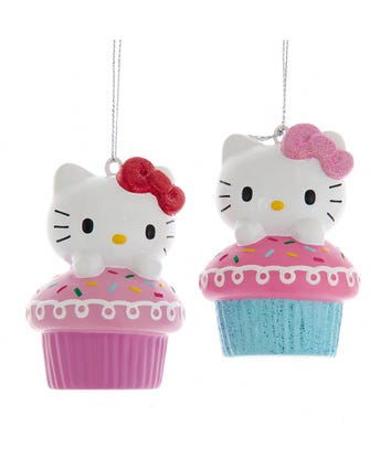Hello Kitty™ With Cupcake Ornaments, 2 Assorted