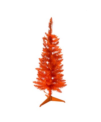 3 Foot Pre-Lit Slim Orange Christmas Tree