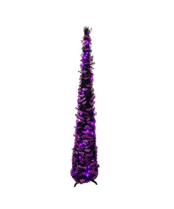5.5' Pre-Lit Purple and Black LED Collapsible Tree