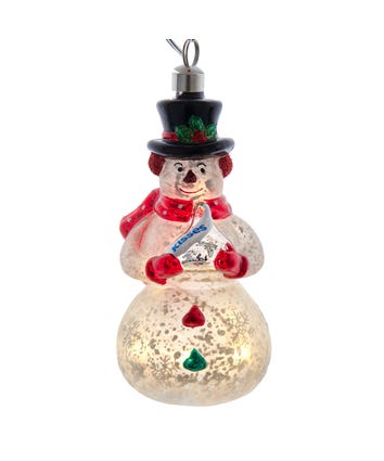 Hershey's™ Pre-Lit USB Snowman Glass Ornament