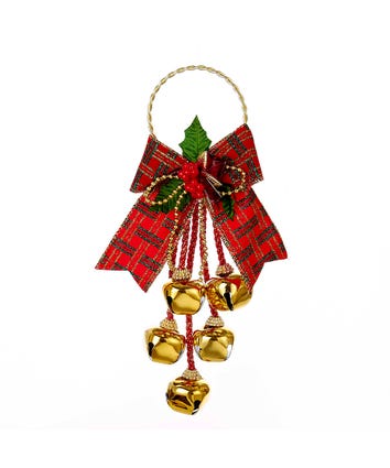 Jingle Bell Door Hanger With Bow