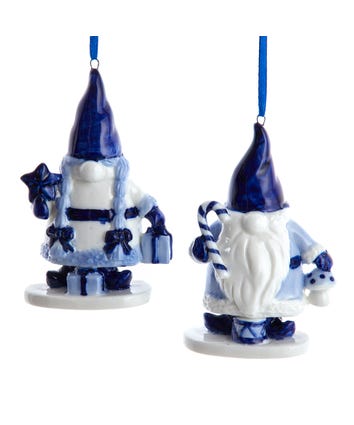 Porcelain Gnome Ornaments, 2 Assorted