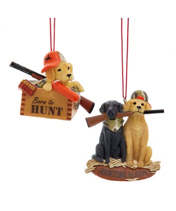 Hunting Dog Ornaments, 2 Assorted
