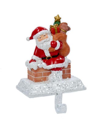 Santa With Gift Box Stocking Hanger