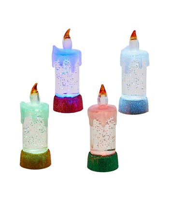 Battery operated Color Changing LED Water Candle, 4 Assorted