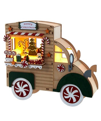 Battery Operated Light-Up Gingerbread Truck