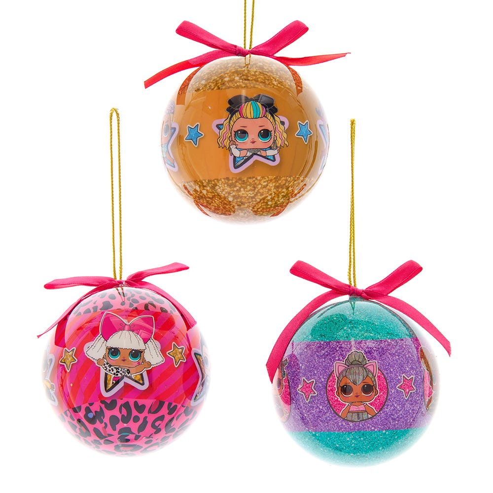 L.O.L. Surprise 80MM Decoupage Ball Ornaments 3 Assorted