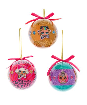 L.O.L. Surprise! 80MM Decoupage Ball Ornaments, 3 Assorted