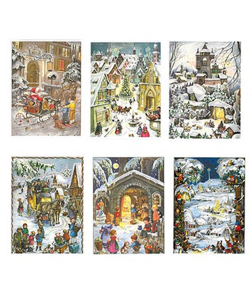 Glitter Advent Calendars, 6 Assorted