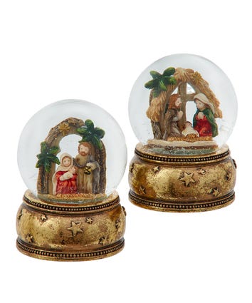 65MM Nativity Water Globes, 2 Assorted