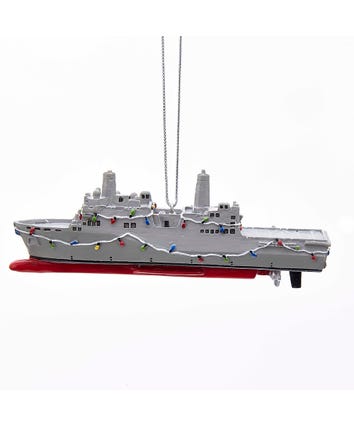 U.S. Navy™ Ship With Christmas Lights Ornament