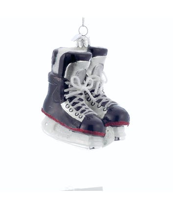 Noble Gems™ Ice Hockey Skates Glass Ornament