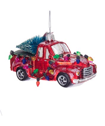 Noble Gems™ Glass Truck With Tree Ornament