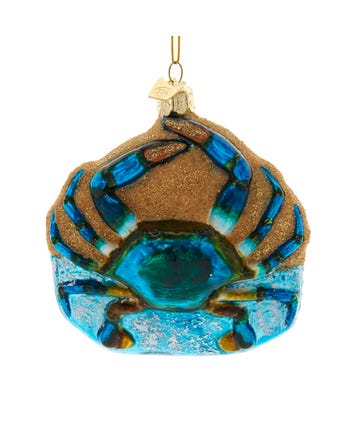 Noble Gems™ Blue Crab Glass Ornament