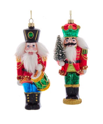 Noble Gems™ Nutcracker Soldier Glass Ornaments, 2 Assorted
