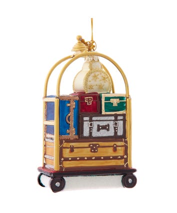 Noble Gems™ Glass Luggage Cart Ornament