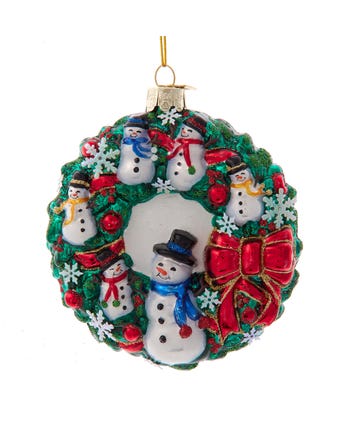 Noble Gems™ Glass Snowman Wreath Ornament