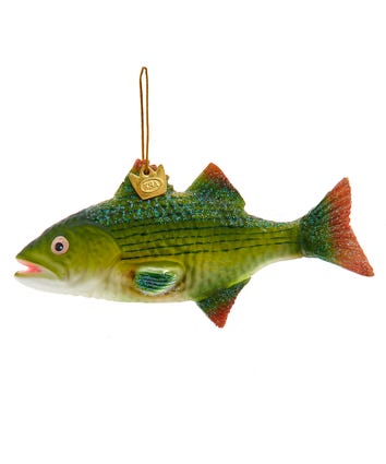 Noble Gems™ Glass Bass Fish Ornament