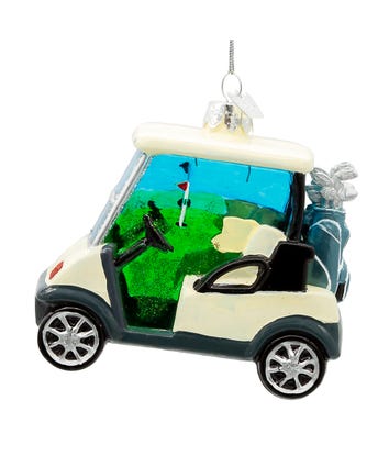 Noble Gems™ Glass Golf Cart Ornament