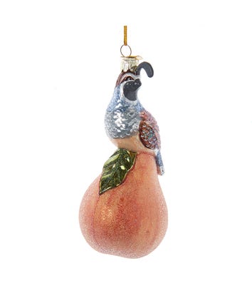 Noble Gems™ Glass Partridge In A Pear Tree Ornament