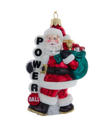 Powerball® Glass Santa Ornament