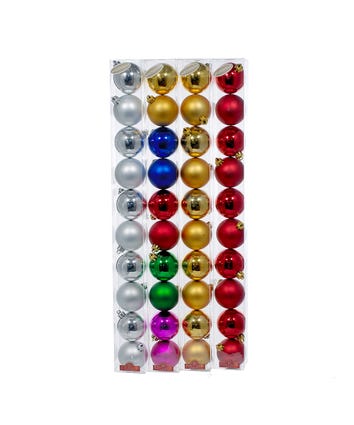 60MM Shatterproof Shiny and Matte Ball Ornaments, 24-Box PDQ