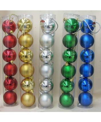 100MM Shatterproof Two-Tone Ball Ornaments, 24-Box PDQ
