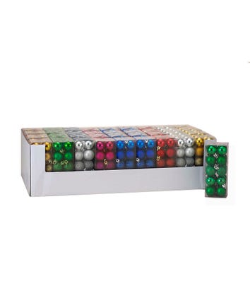 30MM Shatterproof Multicolored Ball Ornaments, 20-Piece Box Set
