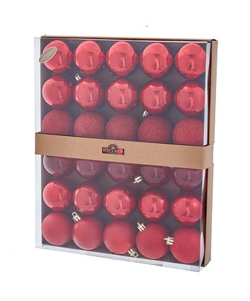 60MM Shatterproof Red Ball Ornaments, 30-Piece Box