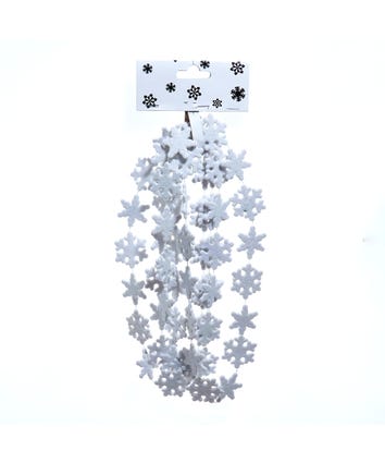 9' Glittered Snowflake Garland