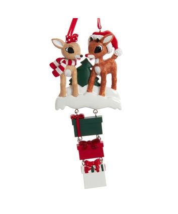 Rudolph The Red Nose Reindeer® & Clarice Family of 5 Ornament For Personalization