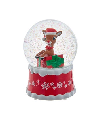 Rudolph The Red Nose Reindeer® In Present Water Globe