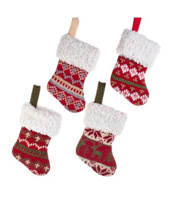 Miniature Traditional Pattern Stockings, 6 Assorted