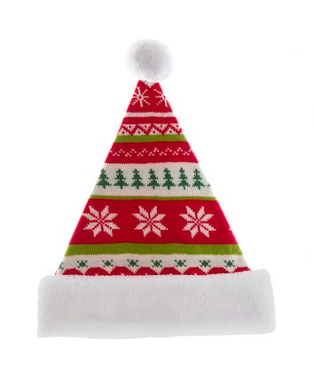 Red, White and Green Santa Hat
