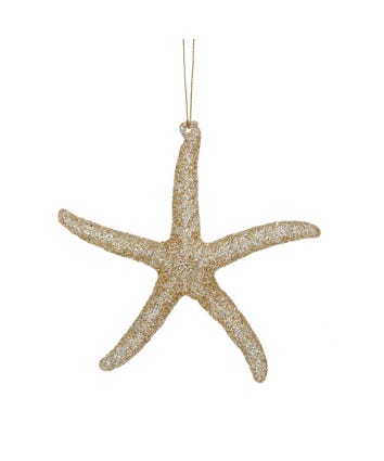 Gold Glitter Starfish Acrylic Ornament