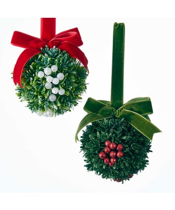Christmas Kisses Mistletoe Ball With Display Tree, 72-Piece Set