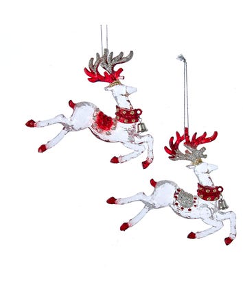 Regal Red and Clear Reindeer Ornaments, 2 Assorted