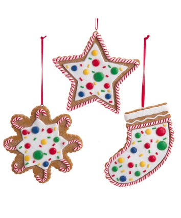 Cookie With Colorful Candy Ornaments, 3 Assorted