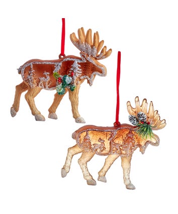 Cut-Out Moose Ornaments, 2 Assorted