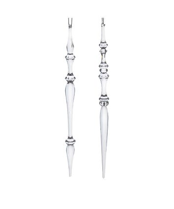 Clear Dimensional Icicle Ornaments, 2 Assorted