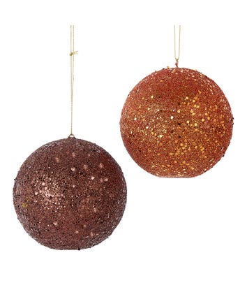 Paper Glitter Ball Ornaments, 2 Assorted
