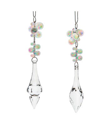 Clear Beads With Dangle Ornaments, 2 Assorted
